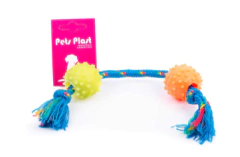 SOGA CON 2 PELOTAS CON PUAS DE GOMA CHICA