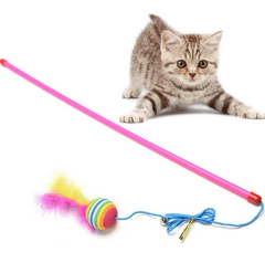 VARITA DE GATO CON PELOTA Y PLUMAS