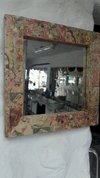 Espejo grabado en madera maciza. POP ART 30x30cm