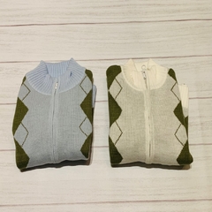 Sweater rombos con cierre - comprar online