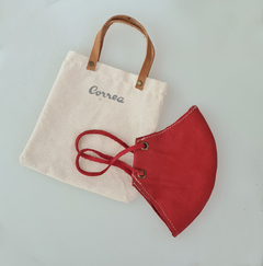 Tapaboca de cuero liso (rojo)