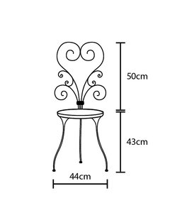 Silla de hierro "Cuore" - tienda online