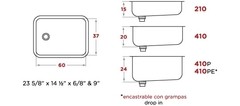 Bacha Mi Pileta bajo mesada 410p 60x37x24 - comprar online