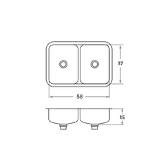 Bacha bajo mesada 104ec 58x37x15 | Mi Pileta - comprar online