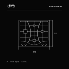 Anafe a gas Stagio 4H | TST - comprar online