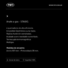 Anafe a gas Stagio 4H | TST - tienda online
