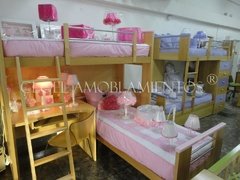 Cama rinconera alta con escritorio EKO - Linea Madera en internet