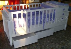 Cuna funcional TABLERO GUATAMBU NATURAL O LACA BLANCA SOBRE DIVAN - FABRICACION PROPIA PREMIUM - comprar online