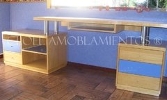 Escritorio GEMET con extensión - Linea Madera Fabricación a pedido - comprar online