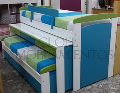 CAMA NIDO CON ESCRITORIO Y CAJÒN INFERIOR +escalera+baranda- LINEA LACA PREMIUM. FABRICACION PROPIA PROMO - comprar online