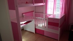 RINCONERA ALTA CON CUNA FUNCIONAL, ESCRITORIO Y ESCALERA CAJONERA.LINEA LACA PREMIUM. FABRICACION PROPIA en internet