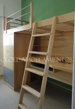 Cama escritorio EKO con placard - Linea Madera - comprar online