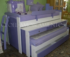 CAMA NIDO CON ESCRITORIO Y CAJÒN INFERIOR +escalera+baranda- LINEA LACA PREMIUM. FABRICACION PROPIA PROMO - comprar online