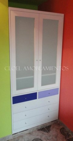 Ropero tablero vidrio ESMERILADO - linea madera o laca PREMIUM de Fabricacion Propia - comprar online