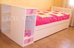 Divan TABLERO ROMANA con un TERMINAL - Linea Madera PREMIUM.GUATAMBU NATURAL O LACA BLANCA. FABRICACION PROPIA