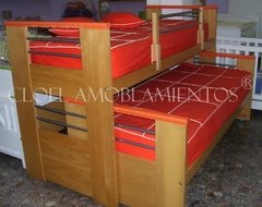 Cama nido EKO media altura CON BARANDA- Linea Madera PREMIUM. GUATAMBU NATURAL O LACA. FABRICACION PROPIA - tienda online