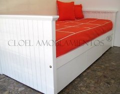 Divan TABLERO GUATAMBU NATURAL O LACA BLANCA .LINEA MADERA PREMIUM. FABRICACION PROPIA