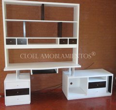 Imagen de Escritorio GEMET c/ extensión y alzada - Linea madera Fabricación a pedido