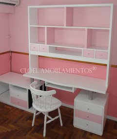 Escritorio GEMET c/ extensión y alzada - Linea madera Fabricación a pedido - comprar online