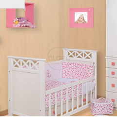 Cuna con Baranda Deslizable Linea Infinity CUADROS, COUNTRY O BURBUJAS - comprar online