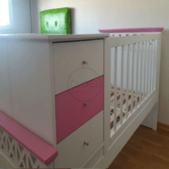 Cuna Funcional Romana Guatambú Natural o laca Blanca.FABRICACION PROPIA PREMIUM