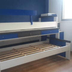 Camas nido Con escritorio LINEA LACA PREMIUM . FABRICACION PROPIA . incluye escalera y baranda promo efvo -15%