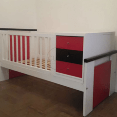 Cuna Funcional EKoIII LINEA PREMIUM Madera Natural o Laca Blanca . FABRICACION PROPIA