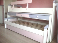 CAMA NIDO CON ESCRITORIO Y CAJÒN INFERIOR +escalera+baranda- LINEA LACA PREMIUM. FABRICACION PROPIA PROMO - tienda online