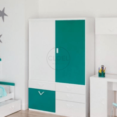Ropero con Puerta Corrediza Línea Akuarela 120