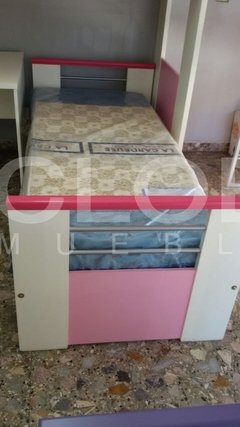 Imagen de Cama rinconera alta con escritorio EKO - Linea Madera