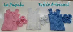 Set Pechito y Escarpin tejido artesanal