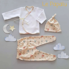 Set ajuar batita ranita y gorrito puro algodón - tienda online