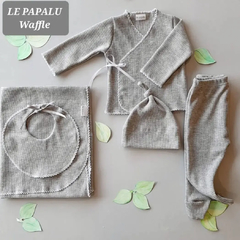 Set Ajuar Waffle puro algodon