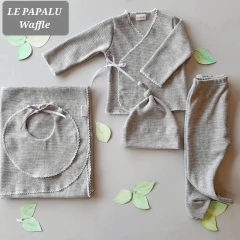 Set Ajuar Waffle puro algodon