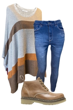 Poncho de mujer combinado - comprar online