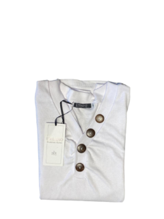 Remera cuello en v de morley manga larga - comprar online
