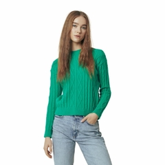 sweater cuello redondo trenzado en internet