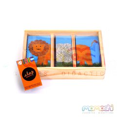 Puzzle de 8 Animales para mezclar caja madera