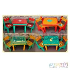 Mesa c/2 Bancos Pintados a Mano y laqueados