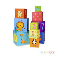 Cubos apilables con numeros y animales - MomoshiJuguetes