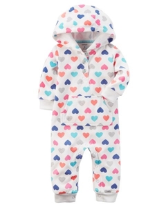 Talle: 3 y 9 Meses Carter's - Pijama Polar/Microfleece Colorful Heart