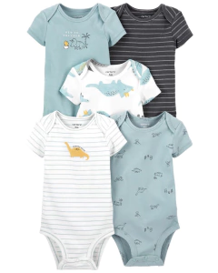 Talle: 12 Meses Carter's Set de 5 bodys