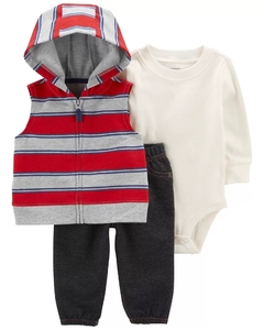 Talle: 6 y 18 Meses Carters's Set de 3 Piezas Chaleco