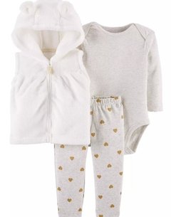 Talle: 6, 9 y 12 Meses Carter's - Conjunto de 3 Piezas Chaleco Polar/Microfleece