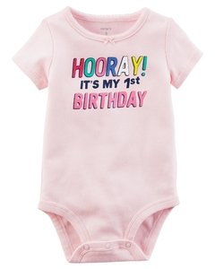 Talle: 9 y 18 Meses Carter's - Body 1 Pieza Algodón Hooray