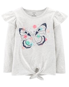 Talle: 18 Meses Carter's - Remera Manga Larga Algodón Butterfly