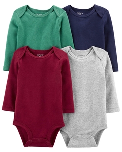 Talle: 3, 6, 9 y 24 Meses Carter's Set de 4 bodys