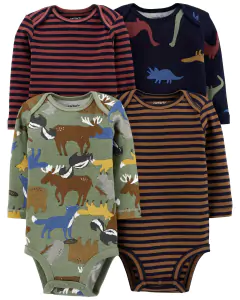 Talle: 12, 18 y 24 Meses Carter's Set de 4 bodys