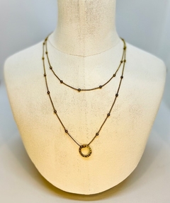 Art. 20200 Collar doble micro cadena Gold con argolla - tienda online