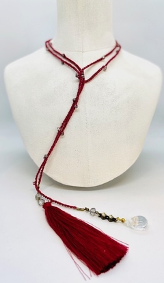 Art.2088 Collar corbatero largo tejido bordeaux